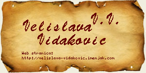Velislava Vidaković vizit kartica